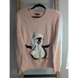 Primark Cozy Light Pink Sweater Womens Ugly Christmas Sweater - L